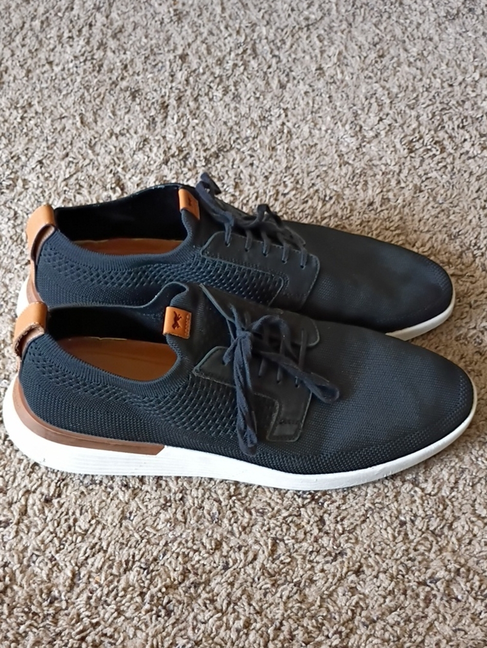 Wolf& Shepherd Men's Navy Knit Lace-Up Casual Shoes